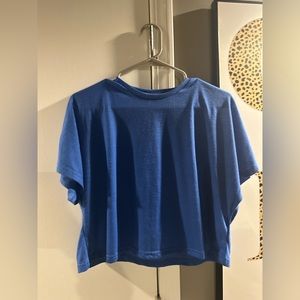 Cropped Blue Oversized Tee
